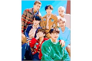 ZPPLD Malowanie według liczb dla dorosłych, Kpop BTS Paint by Numbers, zestaw "zrób to sam" dla początkujących i dorosłych, artykuł dla fanów BTS, kreatywny prezent, dekoracja domu, bez ramki, 40 x 50 cm