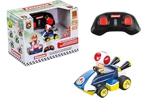 Carrera RC Mario Kart Mini RC, ropucha dla dzieci i dorosłych, chłopców i dziewcząt, unikalna oryginalna licencja, natychmiastowa zabawa z gotowym do biegania, autentyczne wrażenia z gry Mario,