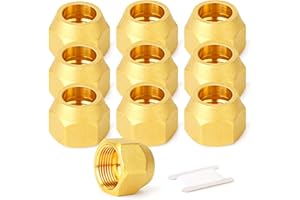 GASHER 10pièces laiton SAE 45 degrés tube d'allumage raccord, écrou d'allumage 1/4 "écrou d'allumage de l'air conditionné