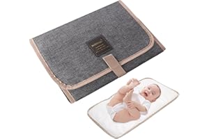 YTUGIL Cambiador de bebé, impermeable, plegable, para viajes, hogar y uso sobre la marcha, cambiador fácil de limpiar (gris)
