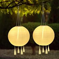 YIFMOO Solar Lampions Außen Wetterfest, 2 Stück 25 CM Solarlaterne Outdoor