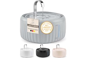 PrettyPaw Katzenbrunnen Aqua Flow Pro [NEUEINFÜHRUNG] Super leiser, BPA-freier 3L Trinkbrunnen für Katze mit LED und Aktivkohlefilter I Leicht zu reinigender Katzen Trinkbrunnen I Aqua Flow (Grau)