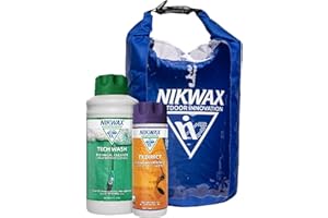 Nikwax Outdoor Protection Kit - cleaning and waterproofing for clothing - includes: Tech Wash 1L | TX.Direct 300ml | FREE 10L Dry Bag