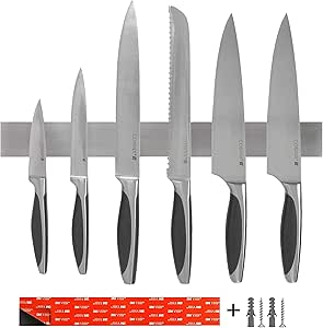 Barra Magnetica Per Coltelli Klaus Berg KB 7247 - 38,5 Cm, Da Parete, Con Viti, Per Organizzare La Cucina E Risparmiare Spazio