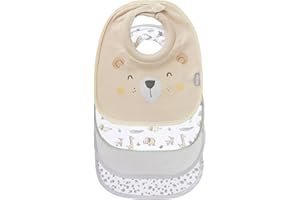 Nuby Snug and Dry Bibs Organic Cotton Machine Washable Padded Neckline 048526999460, One Size, (Pack of 4)