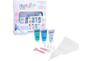 MOMOMI Decoden Cream Refill, 1 Kit per Decorazione Cover e Supporti con Crema Sintetica, Beccucci, Spatola, sac à Poche