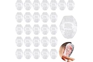 DALAETUS 100 Pièces Protecteurs d'Oreille Jetables pour la Douche, Protege Oreille Imperméables Transparents, Protection Cache-Oreilles pour Douche, Bain, Spa, Maison, Hôtel, Salon de Coiffure