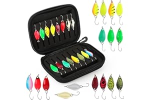 TOSAVGA 16 Stück Forellen Spoon Set Forellenköder, Kunstköder Spinner Blinker Set, Spoons Forelle 2.5g/3.5g/5g Mehrfarbige Forellenköder, Angelzubehör mit Aufbewahrungsbox für Hecht, Forelle, Barsch
