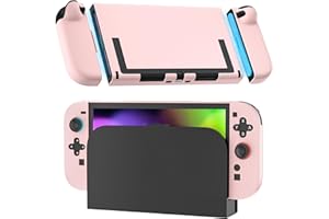 RHOTALL Verbesserte andockbare Controller-Hülle für Nintendo Switch 2 (2025) mit abnehmbarem Joycon, Schützende Hartplastikschale in Rosa, Schlankes Niedliches Design, Leicht Andockbar