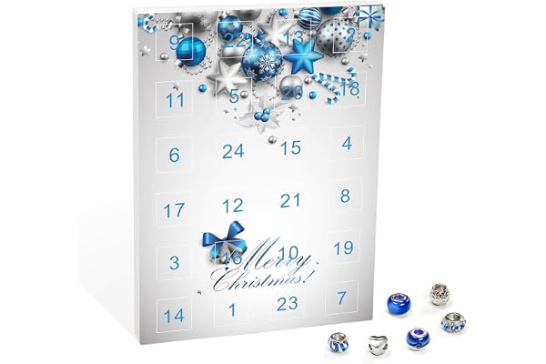 VALIOSA Calendrier de l'Avent avec Bijoux Merry Christmas, Farbe:Blau