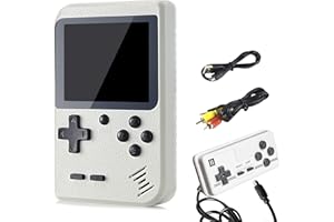 MABENDE Portable Handheld Games Console with 800 Classical Games,Mini Retro Game Player Support for Connecting TV and Two Players,1020mAh Rechargeable Battery, Present for Kids and Adult (White)