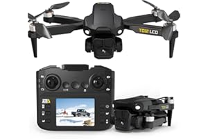 Toladrone TD12LCD Drone con Fotocamera, Trasmissione su Schermo LCD, Motore Brushless, Posizionamento Ottico, Quadricottero RC Pieghevole per Principianti Adulti, Peso Inferiore a 249g