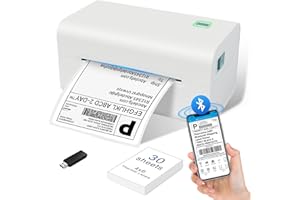 COLOUR-JML 4x6 Thermal Label Printer with Bluetooth - White Desktop Sticker Printer for Business, an essential shipping label printer compatible with Royal Mail, Vinted, Amazon, eBay, Shopify, UPS & FedEx.