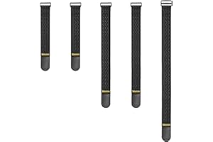 Trilancer Elastic Cinch Straps with Anti-Slip Strips, 3 Size Combo(5-Pack) Heavy Duty Hook and Loop Storage Straps for Extension Cords, Cables, Ropes, Hoses, Bike, RV, Pant Garters,Garage Organization