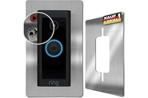 Baron Design | Edelstahl Blende | Zubehör für Ring Video-Türklingel Kabel/Video Doorbell Wired | Halterung, Schild, Befestigung, Wandplatte für Funk Klingel