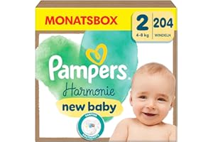 ‎PAMPERS Pampers Harmonie Windeln Größe 2, 204 Windeln, 4kg-8kg, sanfter Hautschutz mit 100Prozent Pampers Schutz