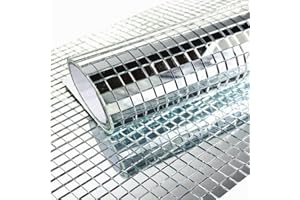 SIMPLEMUJI 2400pcs Self-Adhesive Mini Silver Square Glass Decorative Craft DIY Accessory Mirrors Mosaic Tiles 5mm by 5 mm