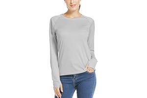 WILLIT T-shirt à manches longues pour femme UPF 50+ Protection solaire SPF UV T-shirt Rashguard T-shirt de course pour la randonnée, la course, la pêche, séchage rapide, léger