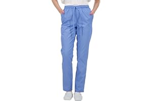 B-well ALESSI Unisex Pantalón Sanitario Mujer Pantalones Sanitarios Mujer Uniformes Sanitarios Mujer Hombre Cintura Elástica 3 Bolsillos