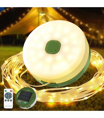 Iodoo Wasserdichte Camping Lichterkette – Wiederaufladbar, 10m, RGB & Warmlicht
