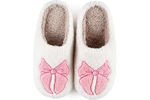 bolukets Fluffy Slippers For Women Men Warm Cozy Plush Fuzzy Cushion Slippers Slip-on House Slippers for Indoor and Outdoor