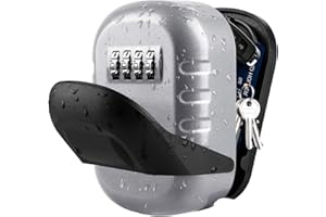 BTNEEU Cassetta Sicurezza Chiavi, Grande Cassaforte Chiave Combinazione, Cassaforte per Chiavi da Esterno con 4 Cifre, Chiave Cassetta Sicurezza per Esterno Casa Garage Ufficio Palestra (Argento 1)