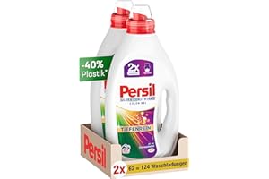 ‎PERSIL Persil Ultra Konzentrat Color Waschmittel (124 Waschladungen), hochkonzentriertes Flüssigwaschmittel mit Tiefenrein-Plus Technologie gegen hartnäckigste Flecken