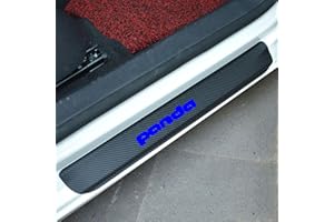 KLHYWEN 4 Pezzi Car Adesivi Soglia Fibra Carbonio per Fi-at Panda, Battitacco Pedal Stickers AntiGraffio Pellicola Protettiva, Auto Styling Accessori,Blue