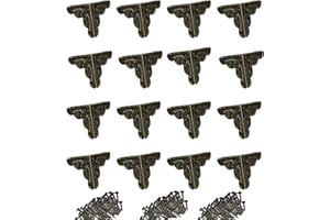 YUAAOH Coin Protecteur Metal 80Pcs 25MM Coin de Protection D'angle Metal Coffre en Bois Coin Décoratif Métal Bronze Vintage, avec Vis, pour Meubles Bordure de Boîte en Bois, Triangle Coin Protecteur