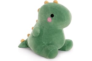 FAVOSTA Carino Animale Dinosauro Peluche, Morbido Dino Peluche Giocattolo Bambola, Dino Peluche Giocattoli Regali di Compleanno per i Bambini(Verde, 30cm)