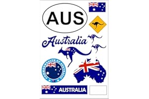 aprom Australia - Adesivo per auto, moto, bandiera per motociclisti, bandiera dell'Australia, bandiera dell'estero – vacanza – striscione 17 x 24 cm