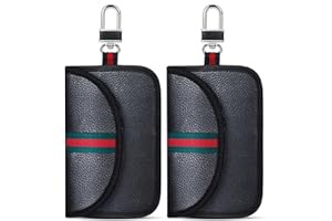 XOPOZON 2 Pcs Car Key Signal Blocking Pouch, Keyless Entry Car Keys Pouch, Faraday Pouch for Car Keys, Car Key Bag, RFID Key Pouch, Car Gifts Set(Black)