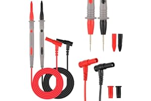 WLERTCOP PT1005 1000V 10A Puntali Cavo Tester Universali, Prova per Multimetro Coccodrillo Puntali Tester Digitale Universale Pin, Punta Dell'Ago Apparecchio Sonda per Cavi Tester Multimetro Cavo Senza Clip