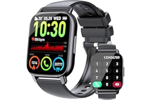 Csasan Montre Intelligente Connectée Homme Femme avec Appel Bluetooth, 1.85" HD Smartwatch avec 112 Modes Sportifs/Fréquence Cardiaque/Podometre/Moniteur Sommeil, Etanche IP68 pour Android iOS