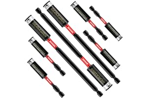 GEINXURN 8 Stück Bithalter Magnetisch Bit Verlängerung für Schraubendreher Schnellwechsel Bithalter S2 Legierter Stahl 1/4” Sechskantschaft Universell Bit Extension（75mm, 150mm)