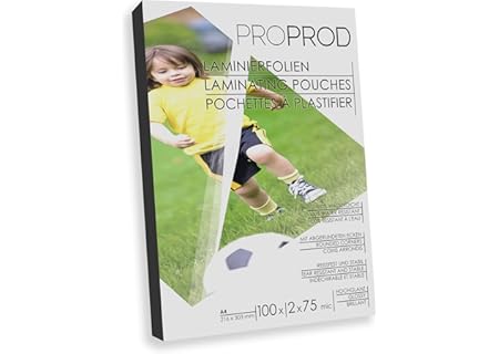 ProProd - A4 lamineringspåse 2x75/80 Mikron, glans, paket med 100 ark, Förpackning kan variera - Amazon Deal & Rabatt