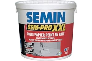 Colle Papiers Peints en Pâte Semin Sem-Pro XXL, Prêt à l'Emploi, Seau de 5 kg