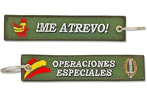 TACRO Llavero Bordado Ejército de Tierra Me Atrevo Operaciones Especiales Militares Fuerzas Armadas Españolas