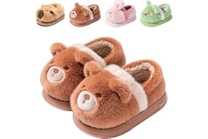 DRECAGE Pantofole per Bambino e Bambina Invernali, Calde Ciabatte in Peluche da Casa con Design Cartone Animato Ragazzi Ragazze