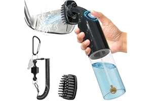 Kiss Core Golf Club Cleaner Brush: Electric Golf Groove Cleaning Tool - Ball Cleaner Accessories Kit for Effortless Cleaning - Holds 150ml Water - With Magnetic Clip & Replaceable Brush Head