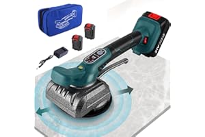 Vibrator für Fliesen mit Akku EUWLY Fliesenfliesenmaschine mit 21 V Fliesenlegerwerkzeuge mit 5 Einstellbaren Gänge, 12cm Saugnapf und 80kg Adsorption zum Verlegen von 0,6-1m Fliesen