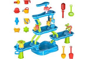 Bennol Kids Water Table for Toddlers Age 3-5, 6-in-1 Sand and Water Play Table Outdoor Toys for Boys Girls 3 4 5 6 Years Old, Garden Watering Activity Tables for Summer Fun