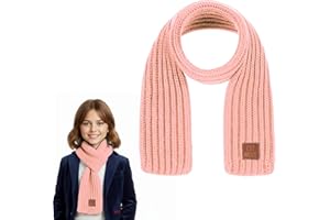 ADLABLD Warm Scarf for Kids, Cute Winter Scarves for Boys & Girls Black Knitting Scarf for Kids Child Winter Neck Warmer(Red)