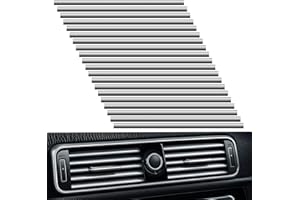 XDGBGFN 20 Stück Auto Zubehör,Auto Deko 20cm Auto Luftauslass Dekoration Streifen,Auto Deko Innenraum für die Meisten Lüftungsschlitze (Rot) (Silber)