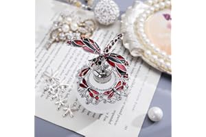 YU FENG Dragonfly Decorative Glass Perfume Bottle Jeweled Enameled Fancy Crystal Perfume Holder Scent Bottles Empty Refillable(Red,40ml)