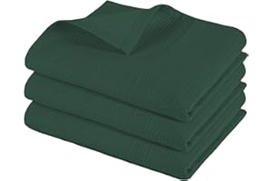 PAGNANNO. Pagnanno–Hotel Quality Kitchen Tea Towels & Waffle Weave tea towel Professional Cotton 45x70cm Absorbent Fast Drying Dish Towels,Kitchen and Bar Towels (Pack of 3 (45x70cm),Waffle-Emerald Green) (01)