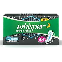 Whisper Ultra Night Sanitary Pads for Women, XL+ 30 Napkins