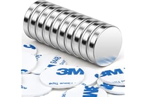 Wukong 20x4mm Imanes Neodimio Autoadhesivos, 10 Piezas Redondos Imanes Neodimio Potentes para la Cocina, Experimentos científicos,diseño de DIY, Oficina