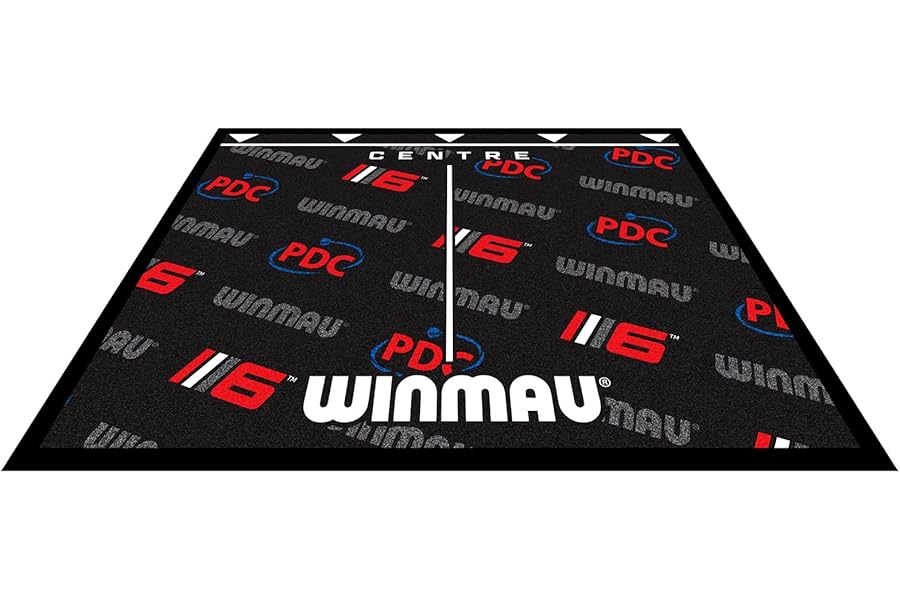 WINMAU Darts Mat– Essential PVC Dart Floor Mat with Oche/Throw Line for Steel & Soft Tip, 3.0m x 0.6m Full Floor Protection, Training & Tournament Setup Darts Accessories