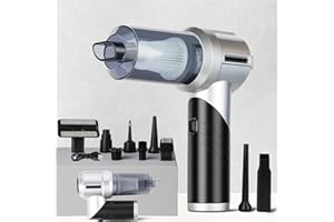 EPOCHGLO Odkurzacz ręczny do samochodu 16000PA, odkurzacz 3 w 1, pompa próżniowa i dmuchawa z 3 trybami i 9 dyszami, składany mini odkurzacz bezprzewodowy do samochodu, sofy, parapetu, sierści zwierząt domowyc